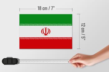 Panneau en bois drapeau Iran 18x12 cm Décoration drapeau de l'Iran 4