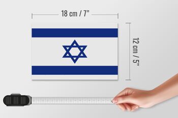 Panneau en bois drapeau d'Israël 18x12 cm Décoration drapeau d'Israël 4
