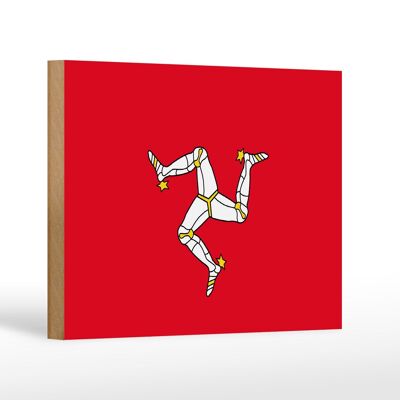 Holzschild Flagge Isle of Man 18x12 cm Flag of Isle of Man Dekoration