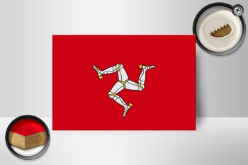 Panneau en bois drapeau Île de Man 18x12 cm Décoration drapeau de l'Île de Man 2