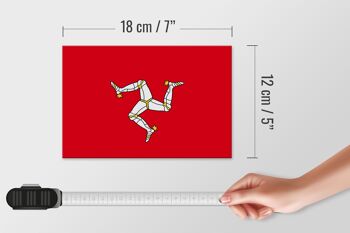 Panneau en bois drapeau Île de Man 18x12 cm Décoration drapeau de l'Île de Man 4