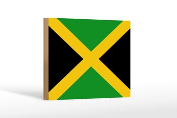 Panneau en bois drapeau de la Jamaïque 18x12 cm, décoration du drapeau de la Jamaïque 1