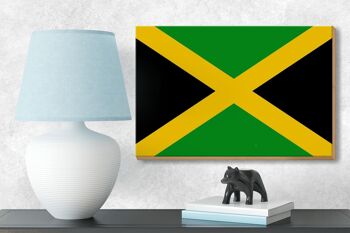 Panneau en bois drapeau de la Jamaïque 18x12 cm, décoration du drapeau de la Jamaïque 3