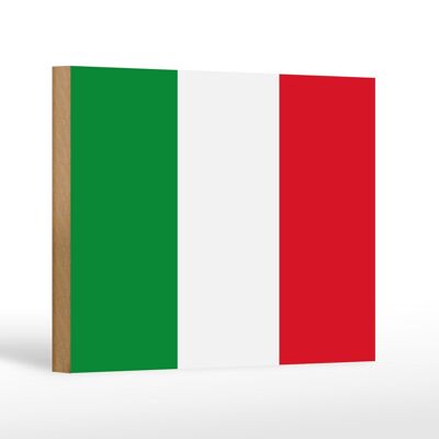 Letrero de madera Bandera de Italia 18x12 cm Decoración Bandera de Italia