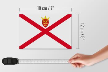 Panneau en bois drapeau de Jersey 18x12 cm Décoration drapeau de Jersey 4