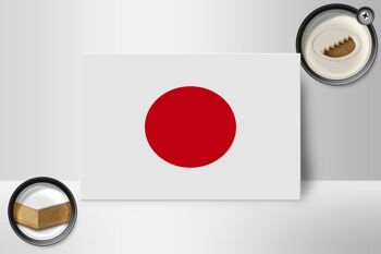 Panneau en bois drapeau du Japon 18x12 cm Décoration drapeau du Japon 2