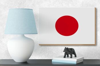 Panneau en bois drapeau du Japon 18x12 cm Décoration drapeau du Japon 3