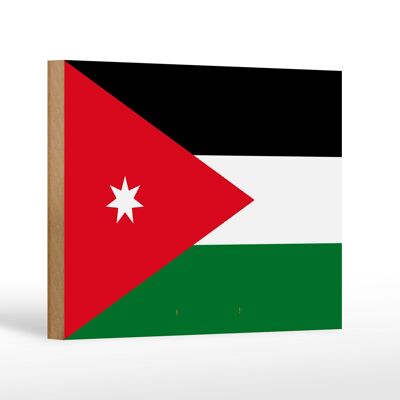 Letrero de madera bandera de Jordania 18x12 cm Bandera de Jordania decoración