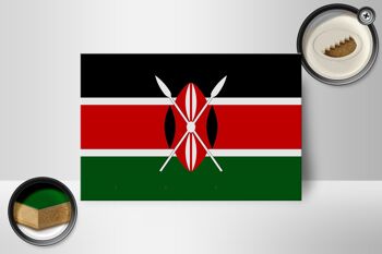 Panneau en bois drapeau du Kenya 18x12 cm Décoration drapeau du Kenya 2