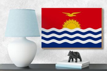 Panneau en bois drapeau de Kiribati 18x12 cm Décoration drapeau de Kiribati 3