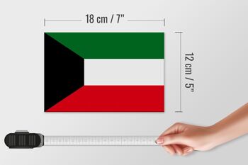 Panneau en bois drapeau du Koweït 18x12 cm Décoration drapeau du Koweït 4