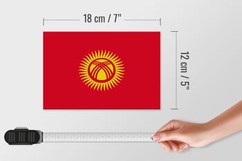 Panneau en bois drapeau du Kirghizistan 18x12 cm Décoration drapeau du Kirghizistan 4