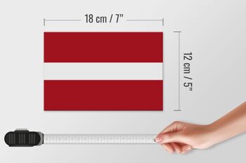 Panneau en bois drapeau de Lettonie 18x12 cm Décoration drapeau de Lettonie 4