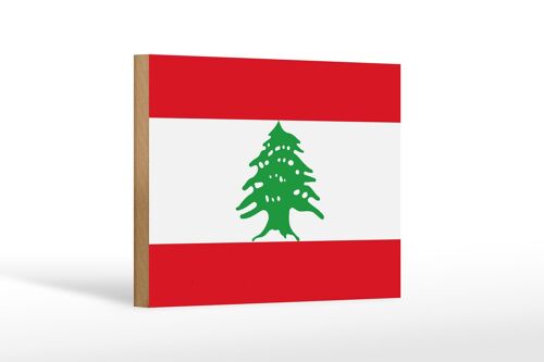 Holzschild Flagge Libanon 18x12 cm Flag of Lebanon Dekoration