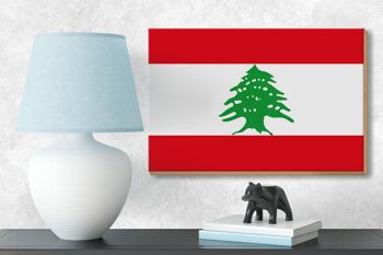 Panneau en bois drapeau Liban 18x12 cm Décoration drapeau du Liban 3