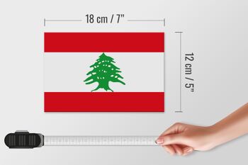 Panneau en bois drapeau Liban 18x12 cm Décoration drapeau du Liban 4