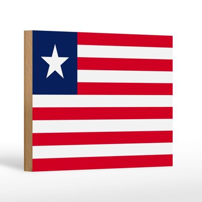 Letrero de madera Bandera de Liberia 18x12 cm Decoración Bandera de Liberia