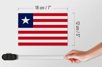 Panneau en bois drapeau du Libéria 18x12 cm Décoration drapeau du Libéria 4
