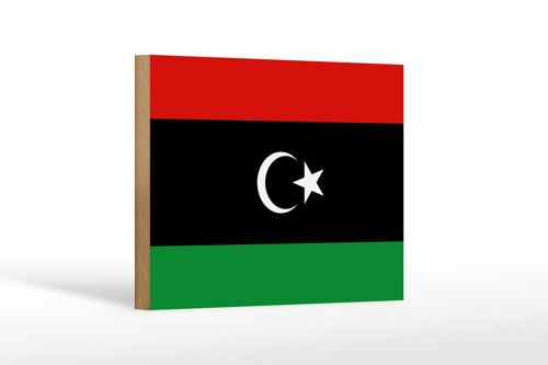 Holzschild Flagge Libyens 18x12 cm Flag of Libya Dekoration
