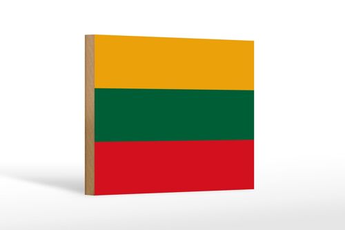 Holzschild Flagge Litauens 18x12 cm Flag of Lithuania Dekoration