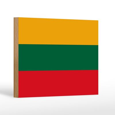 Holzschild Flagge Litauens 18x12 cm Flag of Lithuania Dekoration