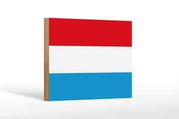 Panneau en bois drapeau du Luxembourg 18x12 cm Décoration drapeau du Luxembourg 1