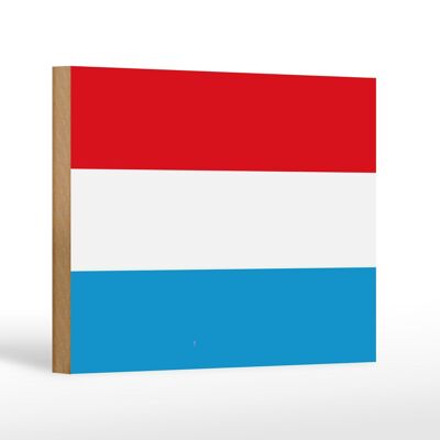 Holzschild Flagge Luxemburgs 18x12 cm Flag of Luxembourg Dekoration