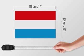 Panneau en bois drapeau du Luxembourg 18x12 cm Décoration drapeau du Luxembourg 4