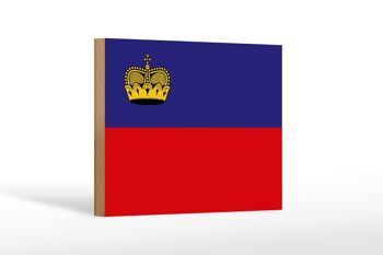 Panneau en bois drapeau Liechtenstein 18x12cm Drapeau Liechtenstein décoration 1