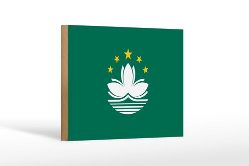 Holzschild Flagge Macaus 18x12 cm Flag of Macau Dekoration