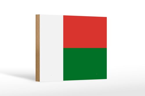 Holzschild Flagge Madagaskars 18x12 cm Flag of Madagascar Dekoration