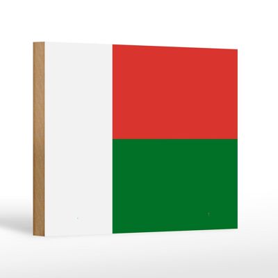 Panneau en bois drapeau de Madagascar 18x12 cm Décoration drapeau de Madagascar