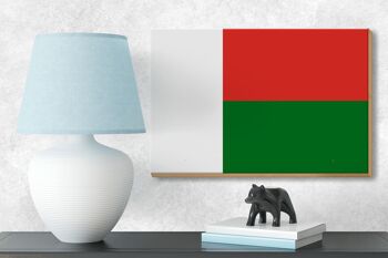 Panneau en bois drapeau de Madagascar 18x12 cm Décoration drapeau de Madagascar 3