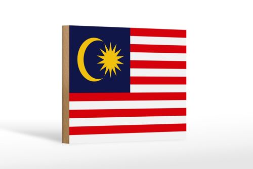 Holzschild Flagge Malaysias 18x12 cm Flag of Malaysia Dekoration