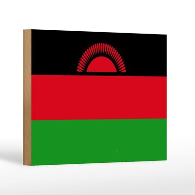 Cartello in legno bandiera del Malawi 18x12 cm Decorazione bandiera del Malawi