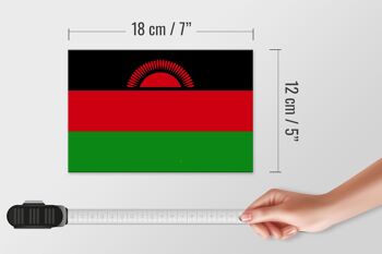 Panneau en bois drapeau du Malawi 18x12 cm Décoration drapeau du Malawi 4