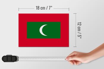 Panneau en bois drapeau Maldives 18x12 cm Décoration drapeau des Maldives 4