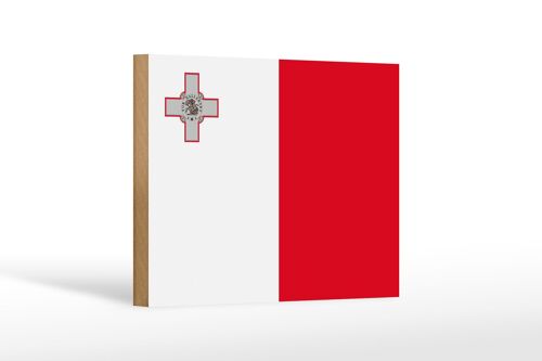 Holzschild Flagge Maltas 18x12 cm Flag of Malta Dekoration
