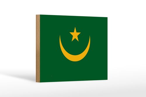 Holzschild Flagge Mauretaniens 18x12 cm Flag of Mauritania Dekoration