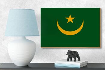 Panneau en bois drapeau de la Mauritanie 18x12 cm Décoration drapeau de la Mauritanie 3