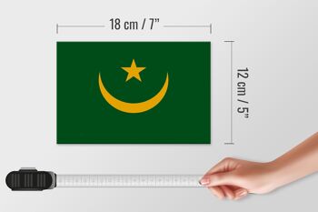 Panneau en bois drapeau de la Mauritanie 18x12 cm Décoration drapeau de la Mauritanie 4