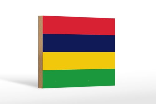 Holzschild Flagge Mauritius 18x12 cm Flag of Mauritius Dekoration