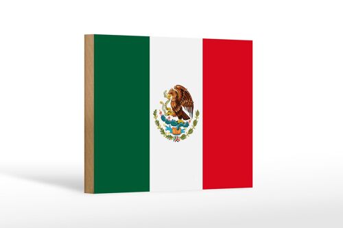 Holzschild Flagge Mexikos 18x12 cm Flag of Mexico Dekoration