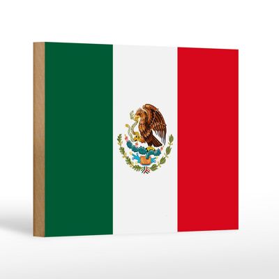Holzschild Flagge Mexikos 18x12 cm Flag of Mexico Dekoration