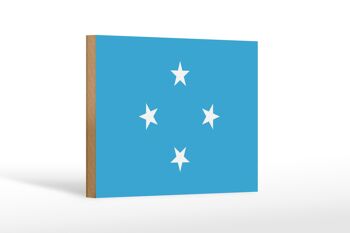 Panneau en bois drapeau de Micronésie 18x12 cm Drapeau décoration Micronésie 1