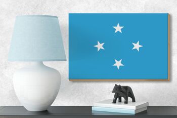 Panneau en bois drapeau de Micronésie 18x12 cm Drapeau décoration Micronésie 3