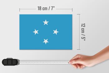 Panneau en bois drapeau de Micronésie 18x12 cm Drapeau décoration Micronésie 4