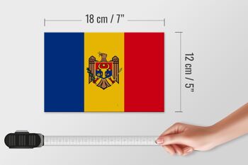Panneau en bois drapeau Moldavie 18x12 cm Décoration drapeau de la Moldavie 4