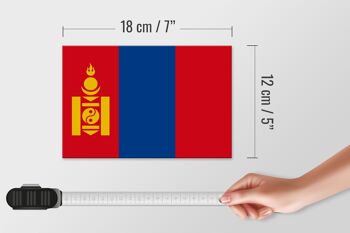 Drapeau en bois Mongolie 18x12 cm Décoration drapeau de la Mongolie 4