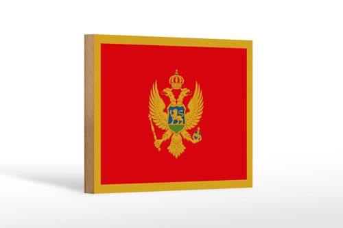 Holzschild Flagge Montenegros 18x12 cm Flag of Montenegro Dekoration